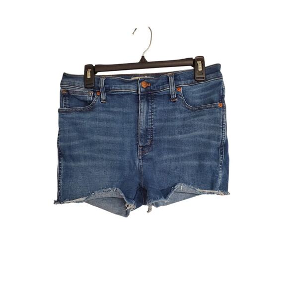 Women's Madewell Medium Wash High-Rise Cut-Off Denim Jean Shorts | Size 30 - Picture 1 of 9